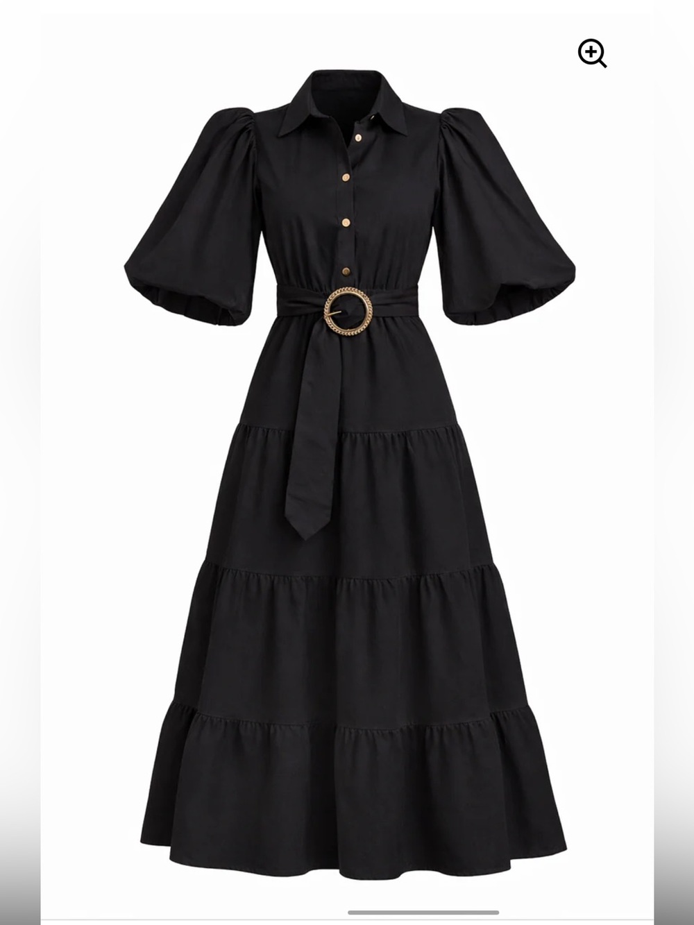 NWT GORGEOUS Luxury Black Puff Sleeve Estelle Maxi Dress Aleeza Paris